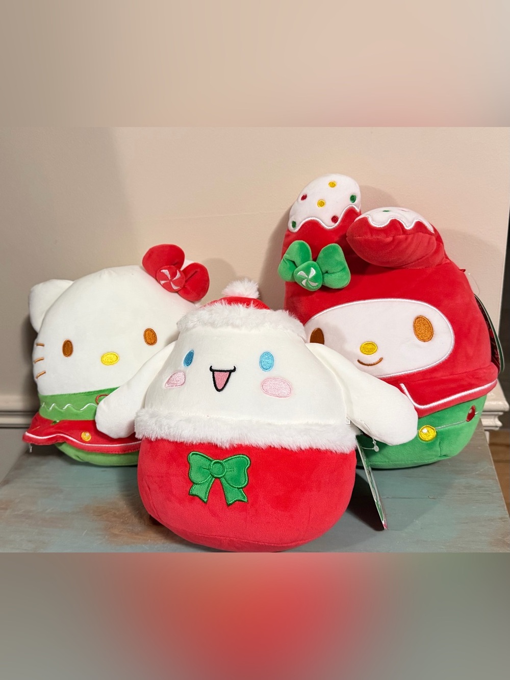 NWT Squishmallows Sanrio Holiday Plush Trio Hello Kitty, My Melody & Cinnamoroll